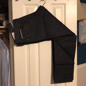 Dark wash salvage denim